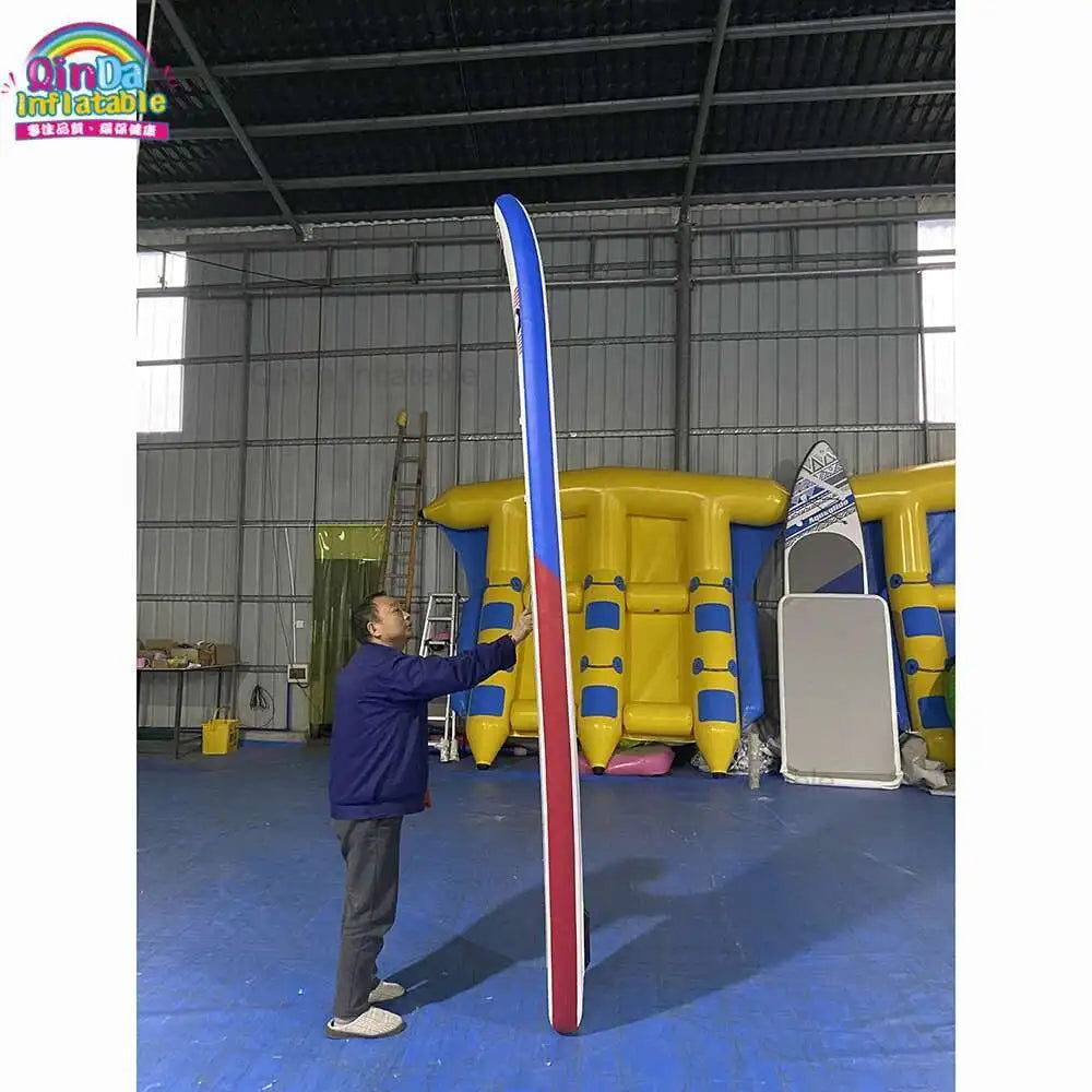 Water Paddle Boat PVC Tarpaulin Inflatable Surfing Board For Rental