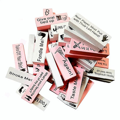 Forty Eight Piece Sex Block Game For Adults Sex Toys Featuring Wooden Block Tower Game For Couples Valentine Tumbling Tower