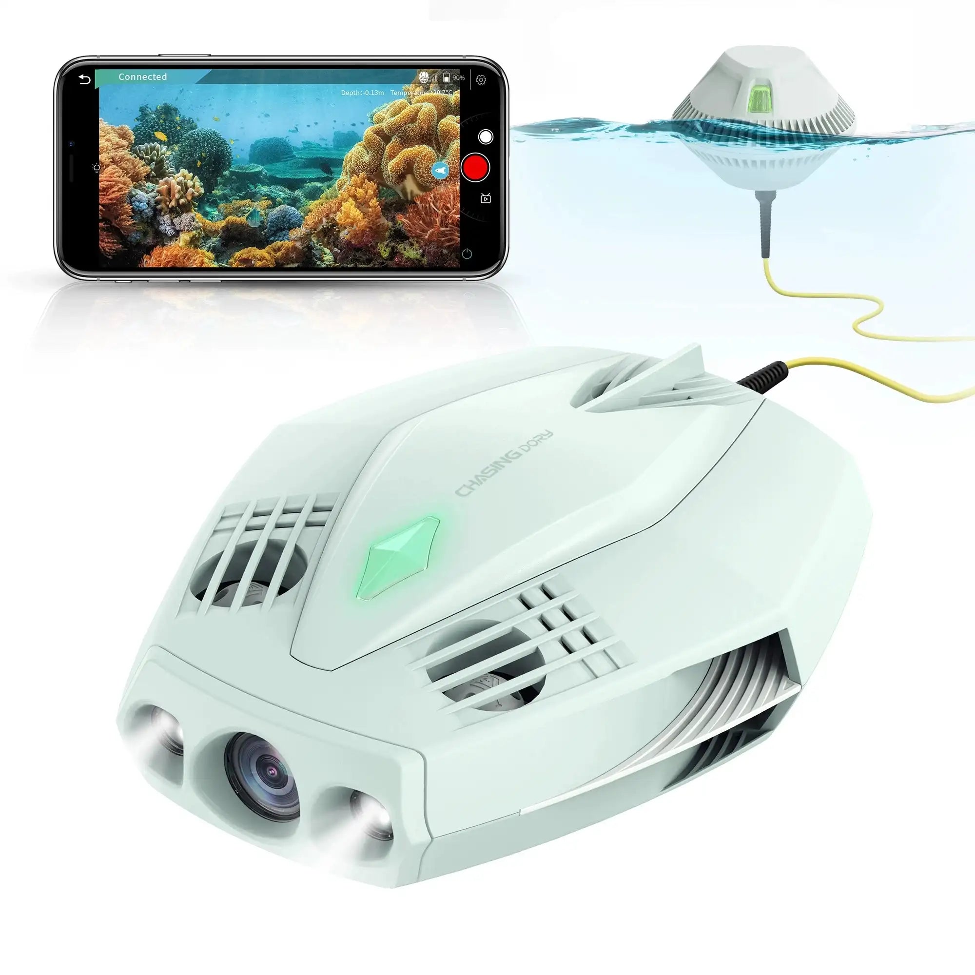 Chasing Dory Underwater Drone Camera | App & Bluetooth Control, One-Click Sharing, Portable Backpack, Real Time Viewing