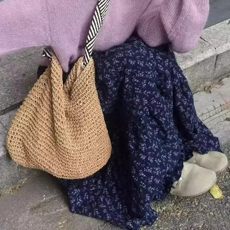 New Elegant Dark Blue Floral Women High-Waisted Retro Blue Floral Skirt Female A-line Skirt Casual Lazy Wind Long Skirt