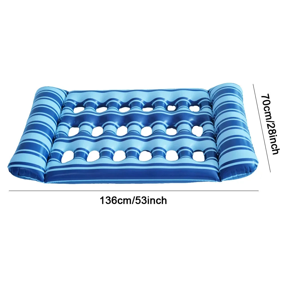 Inflatable Water Sleeping Bed PVC Floating Lounger Air Mattress Foldable Swimming Pool Air Mattress for Swimming Pool Party