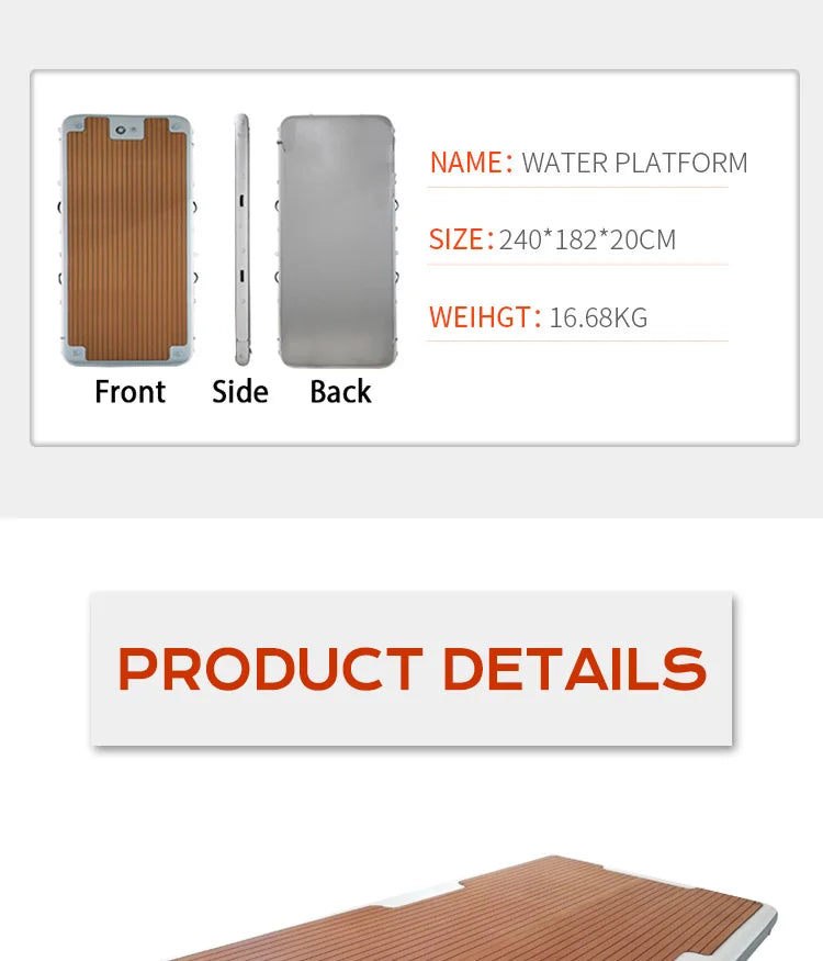 DWF Inflatable Water Mat Floating Dock Swim Fishing Pontoon Platform Air Deck Drop-Stitch Basking Dock for Sale