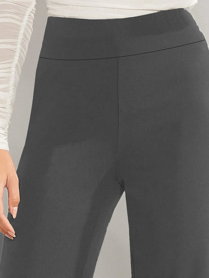 Elegant High Waisted Wide Leg Pants Women Comfortable Slimming Elastic Waist Trousers Versatile Office Daily Casual Butt Lifting