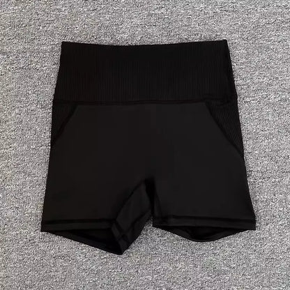 High-Waist Yoga Pants Women's Fitness Running Shorts Breathable Quick-Dry Elastic Spring Summer Training Three minutes of pants