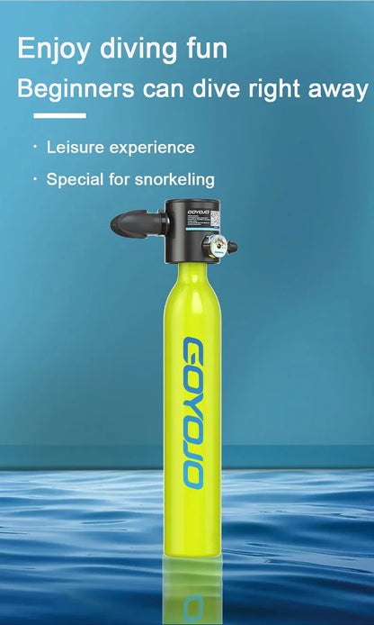 Mini Scuba Tank Diving Equipment Underwater Diving Cylinder Inflator 0.5L Outdoor Oxygen Tank 5-10 Minutes Spearfishing