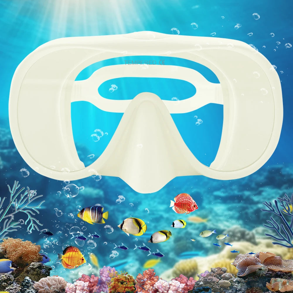 Diving facial mirror, anti -fog 180 ° snorkeling facial mirror, deep water diving mask diving goggles with respiratory tube
