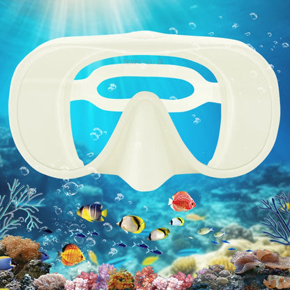 Diving facial mirror, anti -fog 180 ° snorkeling facial mirror, deep water diving mask diving goggles with respiratory tube