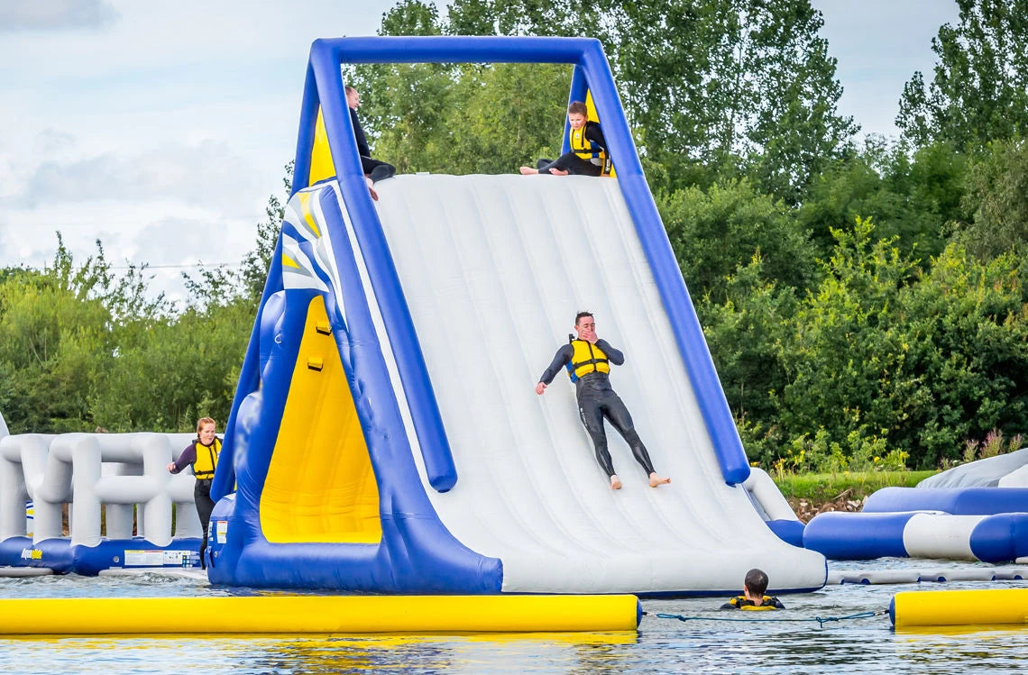 Inflatable Water Game Floating Climbing Tower With Slide Play Park Amusement for Adults and Kids