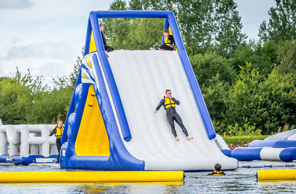 Inflatable Water Game Floating Climbing Tower With Slide Play Park Amusement for Adults and Kids