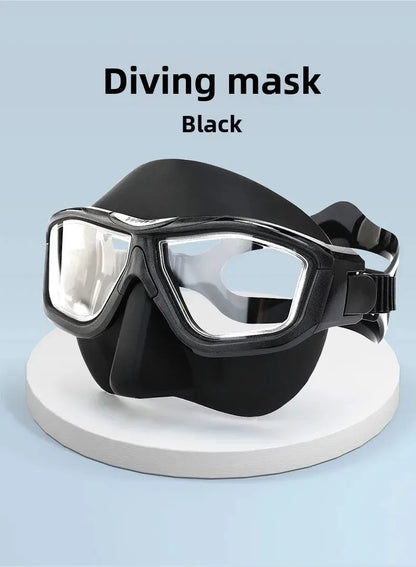 Professional Anti-fog HD Large Frame Diving Goggles Full Face Snorkeling Mask Freediving Scuba Equipment