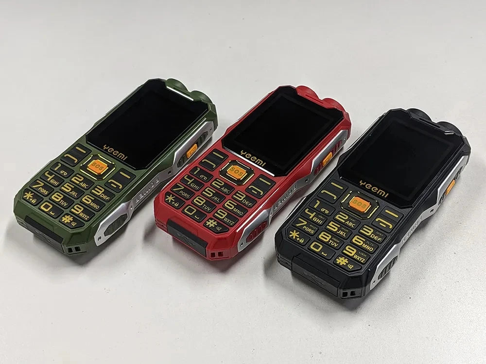 YEEMI Q8 GSM 2G Rugged Phone Big Battery Dual Flashlight 2.4inches HD Screen Dual SIM Mobile Phone Large Button Cellphone