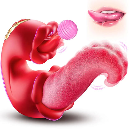 Vibrator Adult Sex Toys for Women 4 in 1 Tongue Thrusting Vibrators Dildo Sucking Clit Stimulator for Female Couples Adult Games