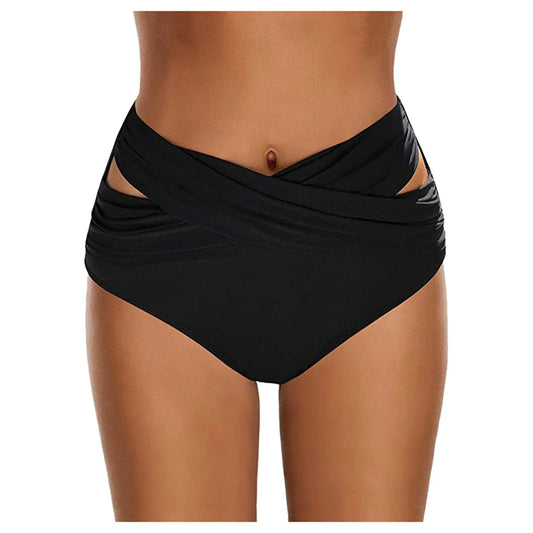 Summer Beach Swimsuit Women'S Bikini Swimsuit High Waisted Pleated Sexy Bikini Bottoms Swimsuit Shorts Beachwear Bañador