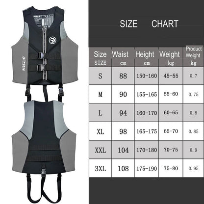 Life Jacket Adult Neoprene Life Vest Surf Raft Kayak Fishing Jet Ski Vest Water Sport Swimming Rescue Super Buoyancy Life Jacket