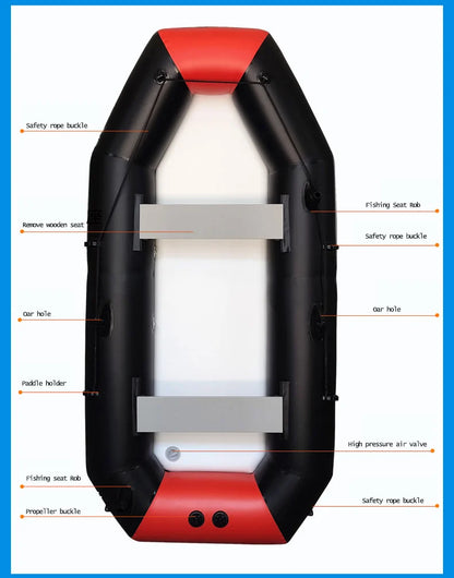 New 1.75~3.6m Inflatable Fishing Boat PVC 0.7mm Thickened Kayak Canoe Boat Sea Drifting Boat Rubber  2~6 People Drifting Boats