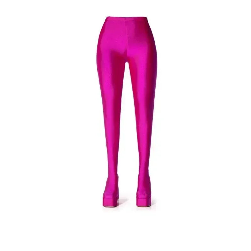 2024 New Pants Jumpsuit Boots Elastic Cloth Boots Racing Party Super Cool Square Head Waterproof Platform Thick Heel Boots 35-46