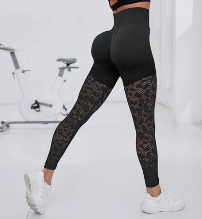Women Gym Hollow Out Leggings Elastic Butt Lifting Fitness Athletic Workout Yoga Pants Exercise Leggins Outdoor Sports Tights