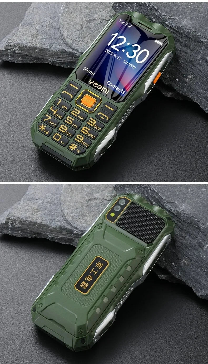 YEEMI Q8 GSM 2G Rugged Phone Big Battery Dual Flashlight 2.4inches HD Screen Dual SIM Mobile Phone Large Button Cellphone