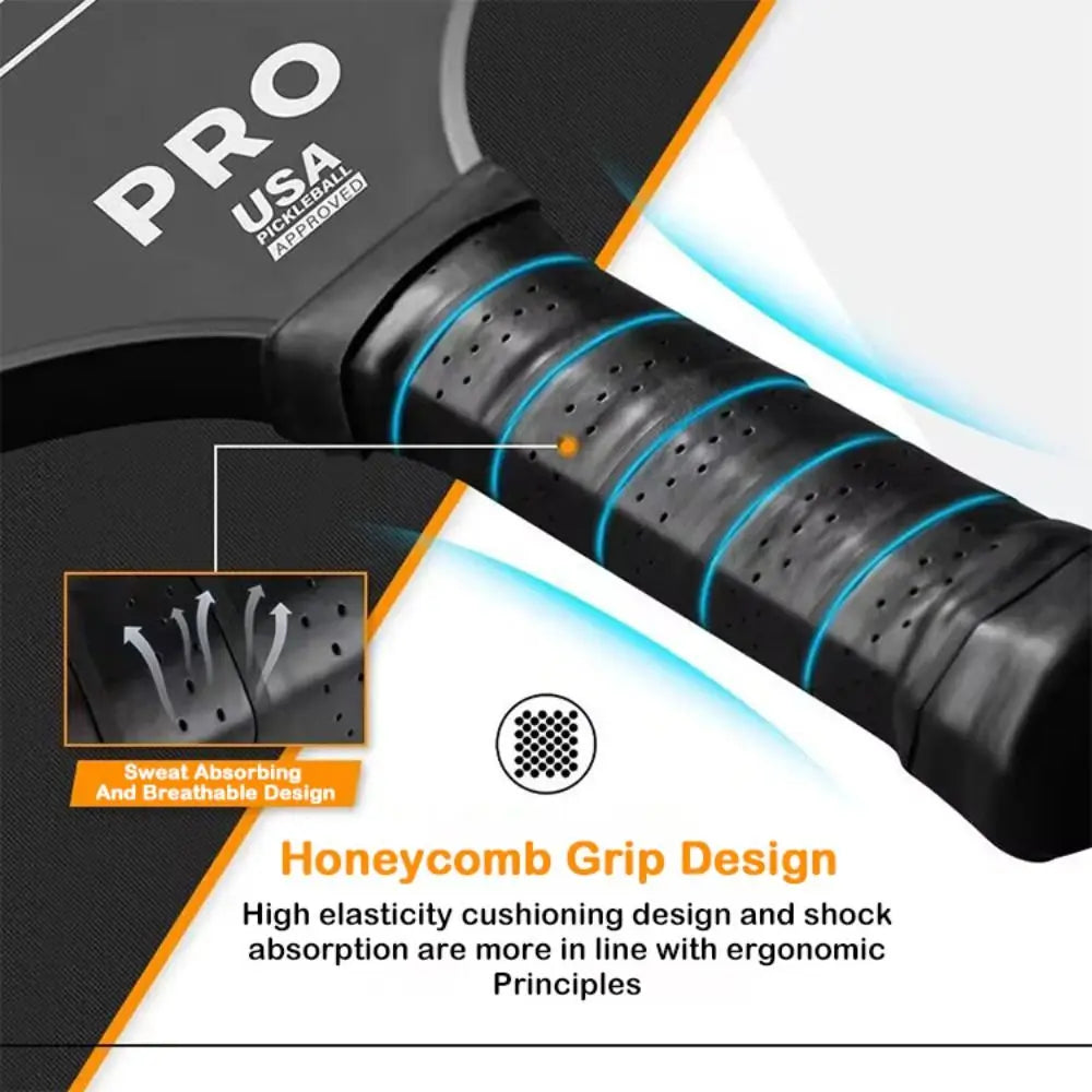 Fashion T700 Pickleball Paddle Carbon Fiber 16MM Pickleball Rackets Set Lightweight USAPA Approved Professional Game Supplies