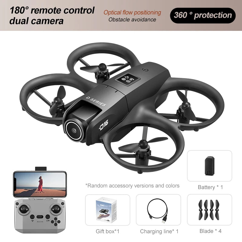NEW Drones D16 GPS 8K Professional HD 180° Dual Camera 5G WIFI Brushless Motors Obstacle Avoidance FPV Foldable Quadcopter Drone