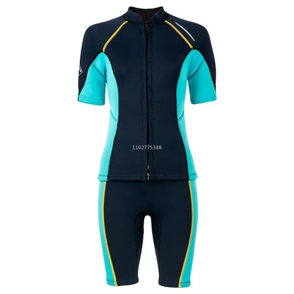 1.5MM Wetsuits for Mens Womens Front Zip Diving Suits Neoprene Short Sleeve Wet Suit for Surfing Diving Swimming Snorkeling