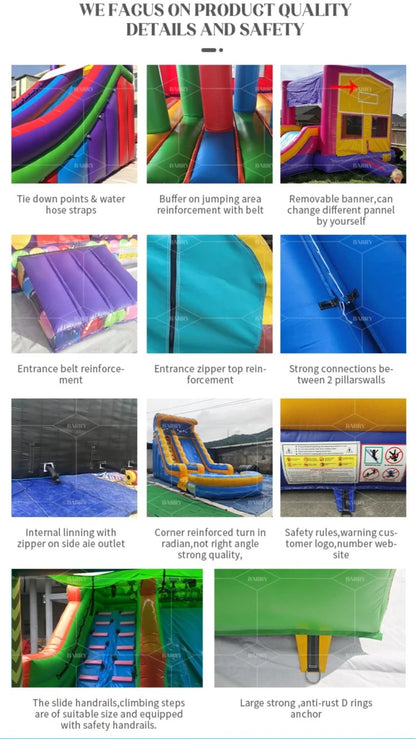 Commercial Water Park Waterslide Inflatable Kids Slide Pvc Toy Custom Inflatable Multiple Slides Children Water Slide With Pool
