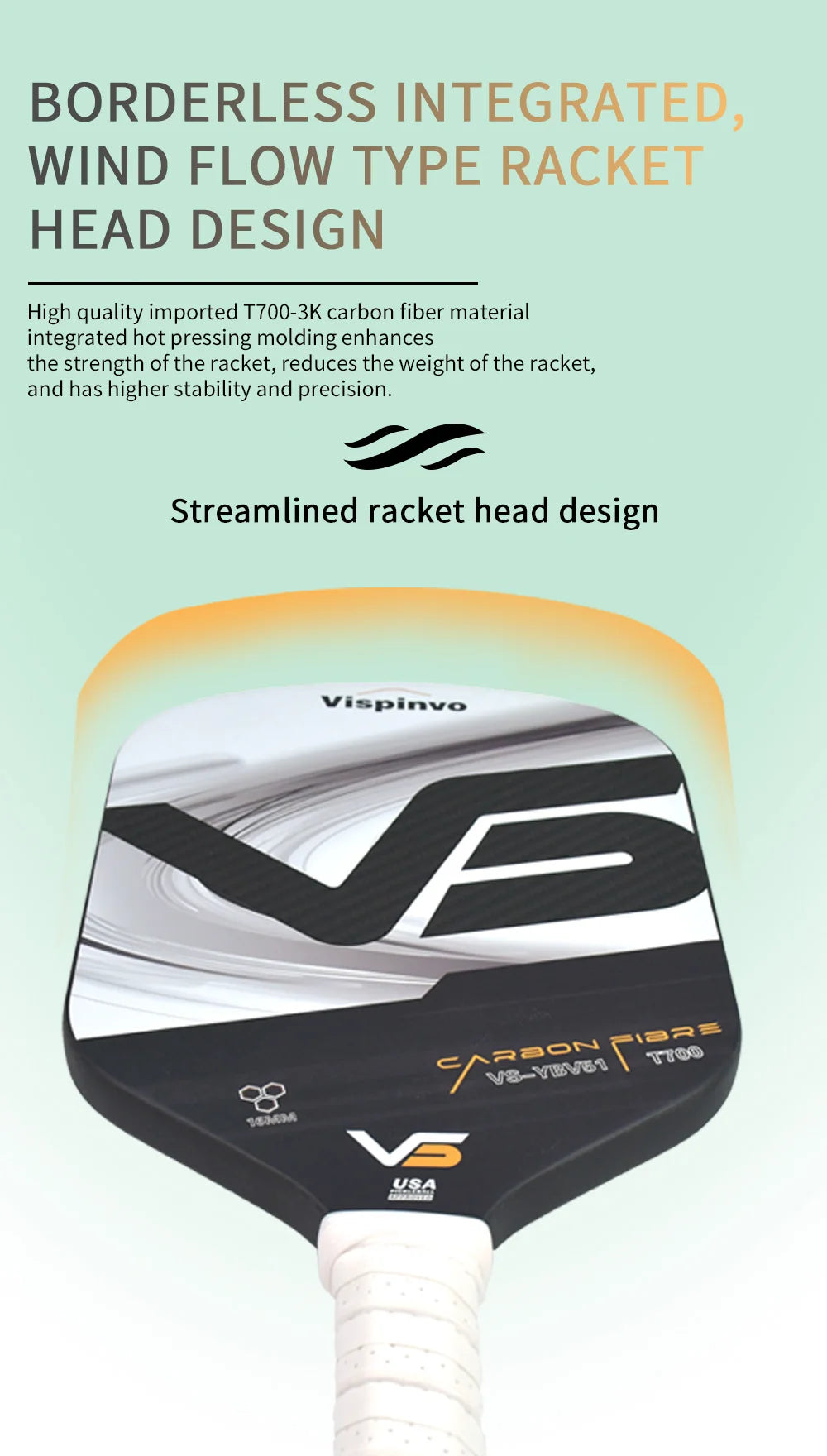 Professional Pickleball Paddle with Heat Press Process USAPA Certified Competition Level Pickleball Racquet for Sports Fitness