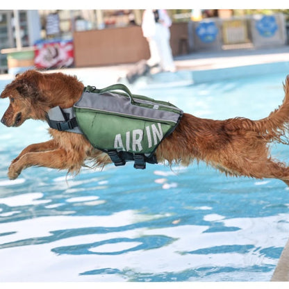 Dog Life Jacket with Airbags, Adjustable Pet Life Vest for Swimming, Oxford Fabric, Reflective Strips, S/M/L,Red / Green / Blue