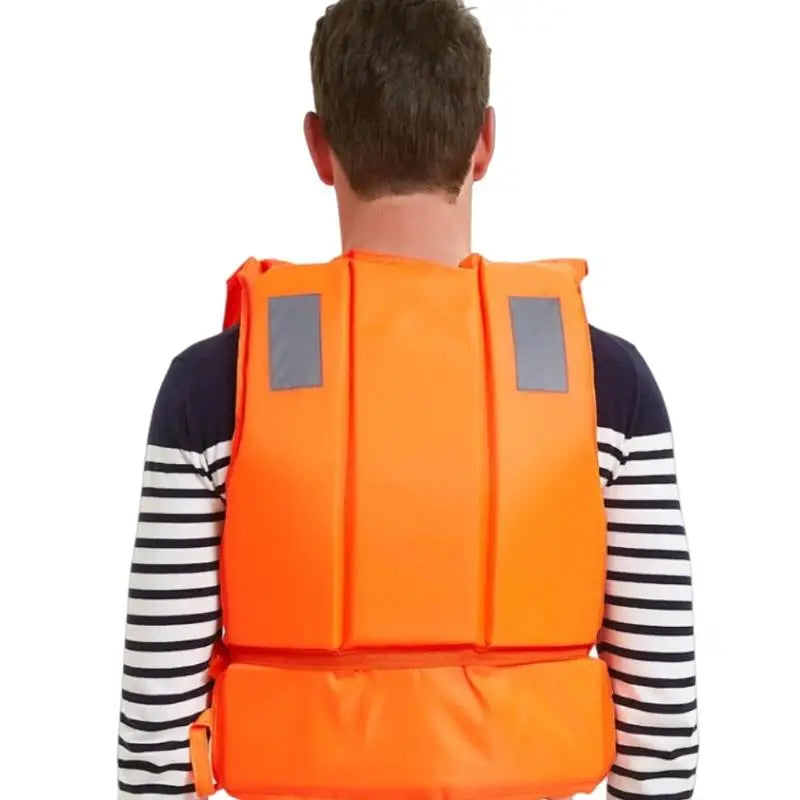 1Pcs Zipper Safety Life Jacket For Adult Flood Rescue Vest Emergency Flotation Device With Pockets Water Survival Safety Gear
