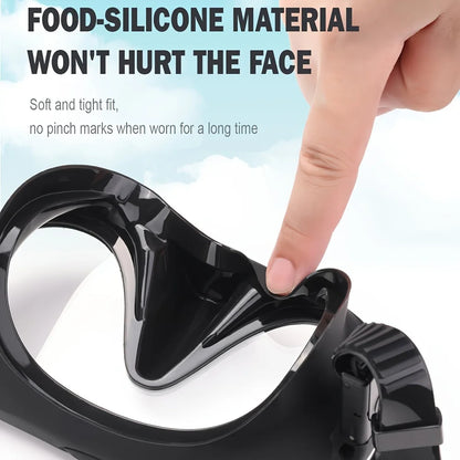 Diving Mask Swimming Snorkel Mask Wide View Tempered Glass Adult Waterproof Anti-Leak Anti-Fog Dive Scuba Swim Snorkeling Goggle