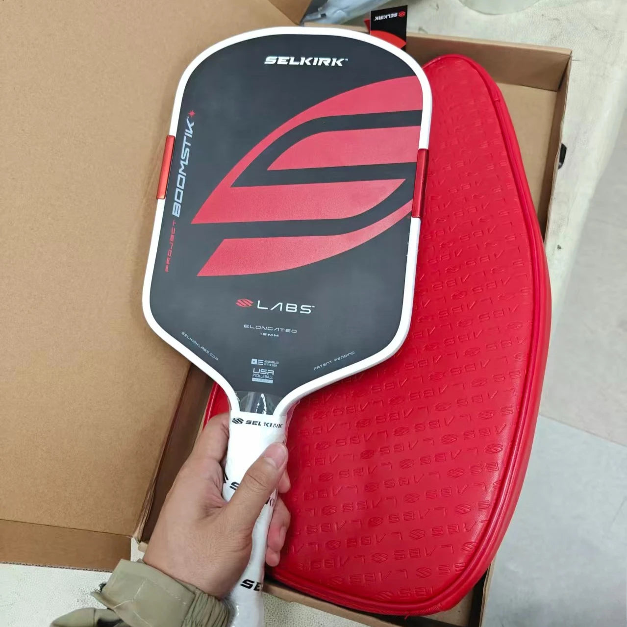 LABS Project Boomstik Elongated Pickleball Paddles  Professional High Spin Large Sweet Spot with BoomCore MOI Tuning System