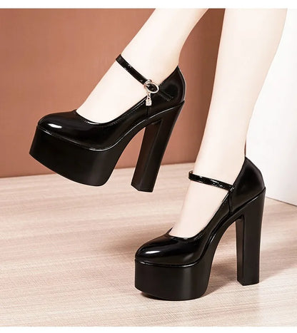 15cm Small Size 32-43 Sexy Extreme Block High Heels Shoes for Dress Model Party Wedding 2025 Shallow Thick Bottom Platform Pumps