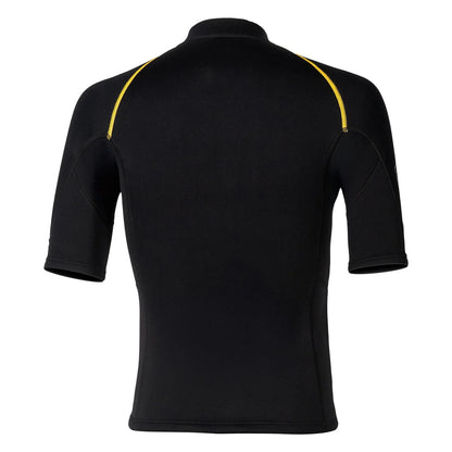 Men's Rash Guard Swimsuit Tops Short Sleeves Front Zip Wetsuit Top 1.5mm Neoprene Swim Tops Swimming Diving Surfing Snorkeling