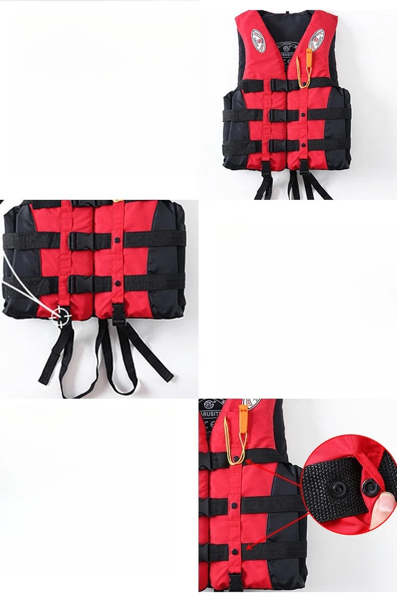 Sizes S-XXXL Outdoor Adult Water Activity Lifejacket Adjustable Buoyancy Lifejacket Polyester Children's Lifejacket with Whistle