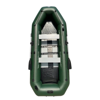 -4 Person PVC Inflatable Fishing Boat Kayak Slat Wooden Deck Recreational Floating Pontoon Factory Direct with Paddle