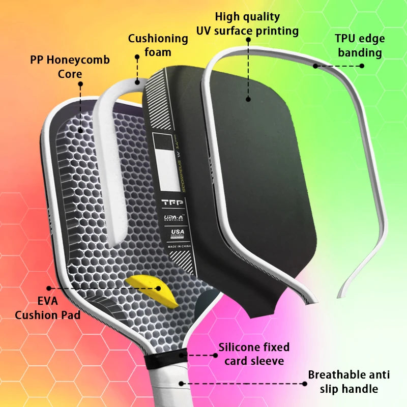 Persesus Pro IV Pickleball Paddle Ben Johns GEN 4 TFP Foam Core T700 Carbon Fiber Pickleball Rackets Increases Spin & Power