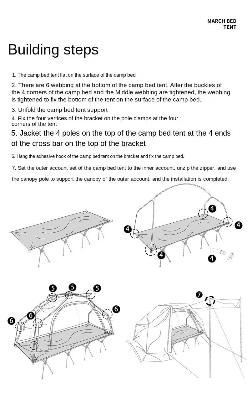 TARKA Camping Bed Tent Set  Inner Outer Tent for Wild Hiking Portable Solo Outdoor Camping Shelter One Person Tent ﻿