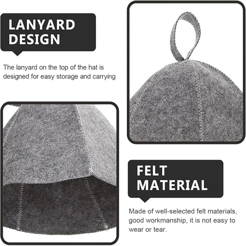 Sauna Hats, Sauna Caps Sauna Hats Sauna Accessories Felt Sauna Cap for Men and Women Home Sauna Steam Cap for Steam Room