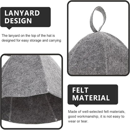 Sauna Hats, Sauna Caps Sauna Hats Sauna Accessories Felt Sauna Cap for Men and Women Home Sauna Steam Cap for Steam Room