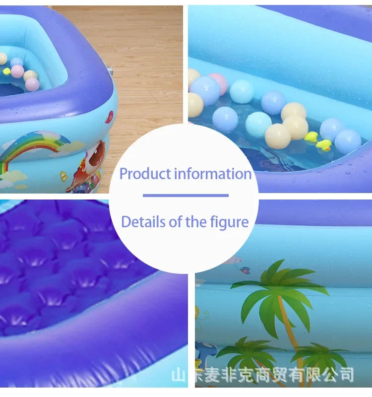 1M Baby Inflatable Pools Swimming Pool Water Pools Kids Bath Bathtub Outdoor Indoor Water Game Party for Children Boys Girls Dog