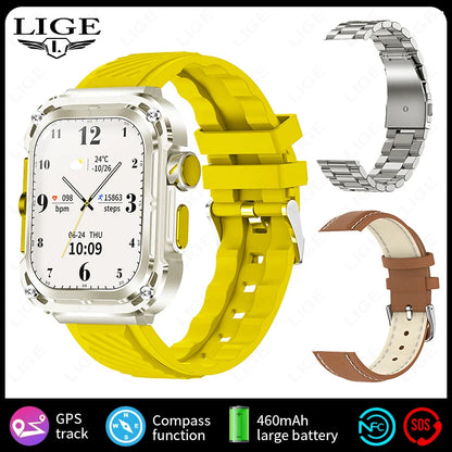 New 2.1" Ultra HD NFC Bluetooth Call Smart Watch Men Compass GPS Track 460mAh Battery Waterproof Smartwatches For women men