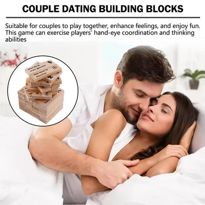 48PCS Dating Building Blocks For Date Nights Valentines And Adult Party Games Tower Game Deluxe Naughty Wooden Couple Toys