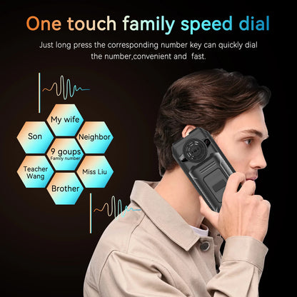 Rugged Mobile Phone M6000 GSM 2G Network 4 SIM Cards Magic Voice 3.5mm Jack 2.4'' Display Big Keyboard Cellphone For Elderly