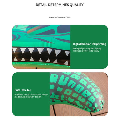 Crocodile-Shaped Inflatable Floating Row for Children Adults Fun Summer Pool Water Toys Simulation Inflatable Animal