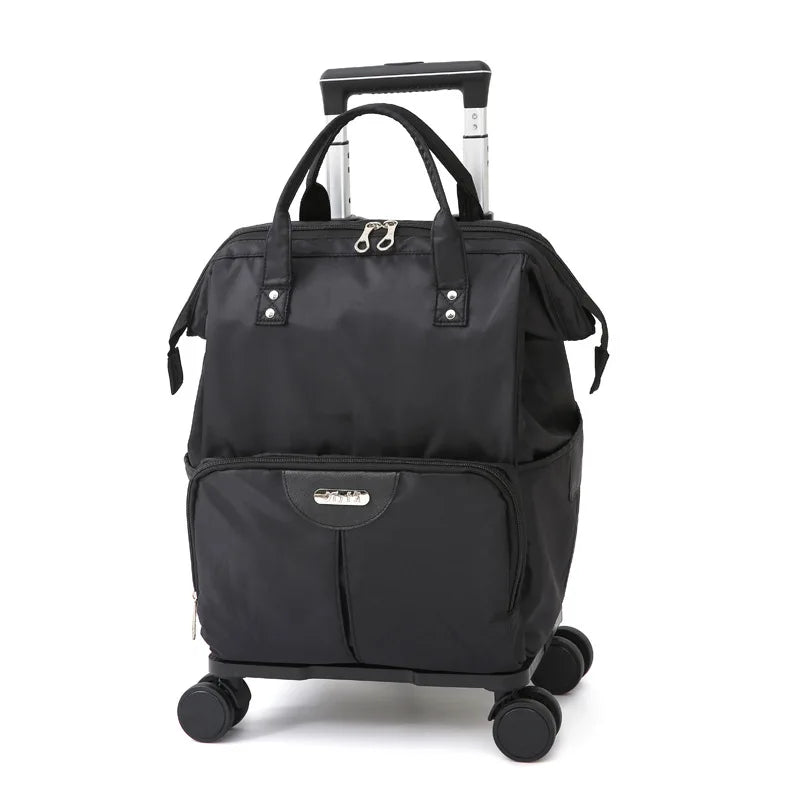 Wheeled bag for travel trolley bags Women travel backpack with wheels Oxford large capacity Travel Rolling Luggage Suitcase Bag
