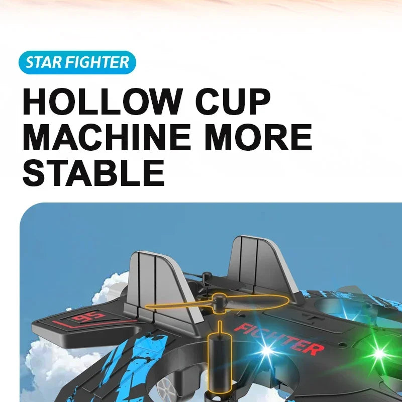 2.4GHz RC Drone with 4-Axis Gyro, One-Key 360° Flip Stunt Plane, Easy To Fly Remote Control Aircraft for Kids Adults