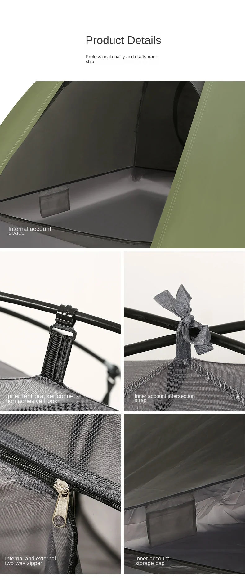 Outdoor Camping, Double Deck, Rainstorm Proof, Wind Proof, Thickened Climbing, Super Light, Hand In Hand, Camping Tent