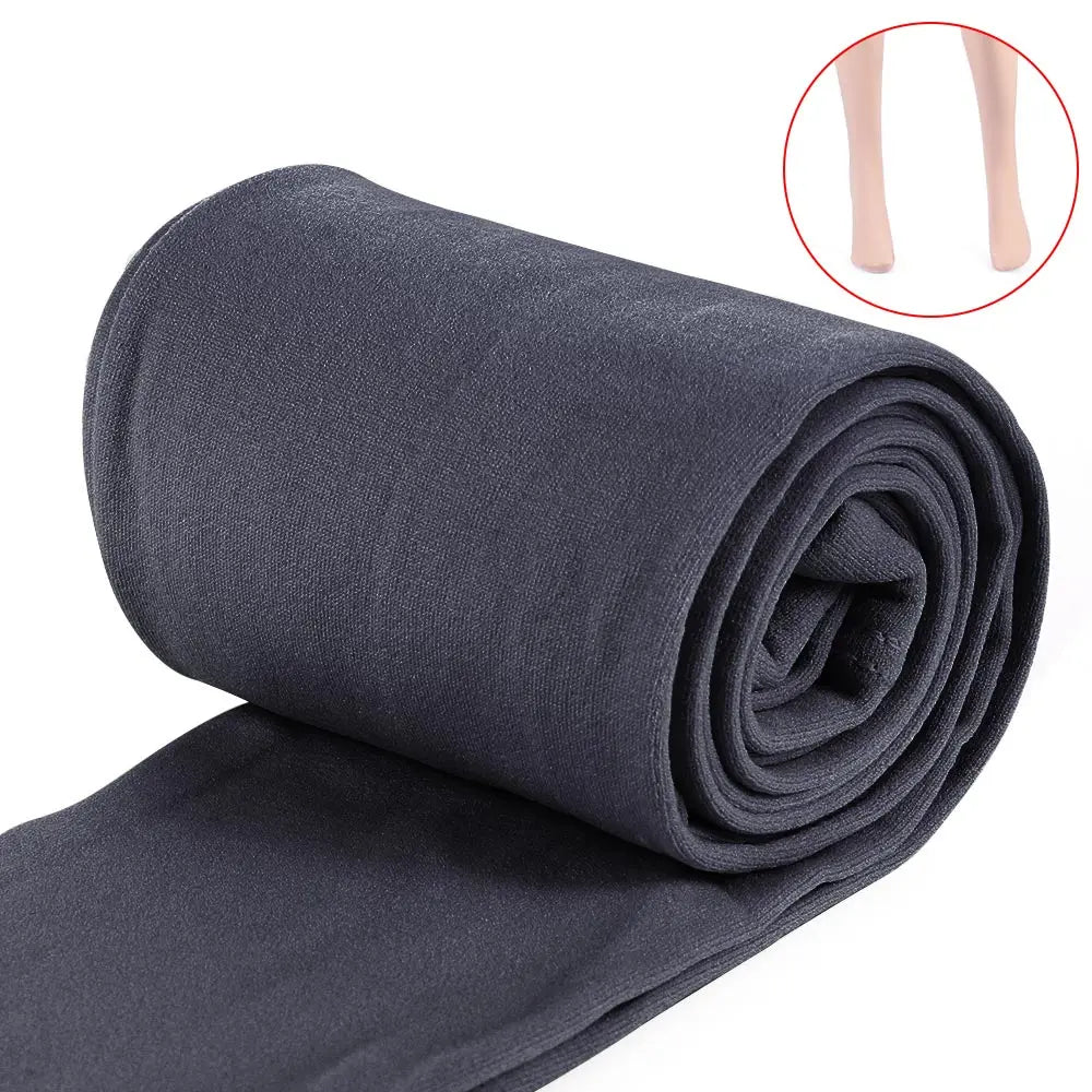 Women Winter Thermal Warm Velvet Thick Pantyhose Fluff Lined Stretch Slim Leggings Pants Ankle-Length