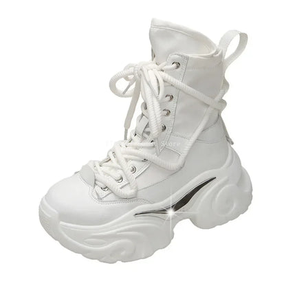 Women's Pink Boots Platform New in  Calf High Boot Woman Winter Girl's Ankle Bootie White Sneakers Trends 2023 Cross Strap Bling