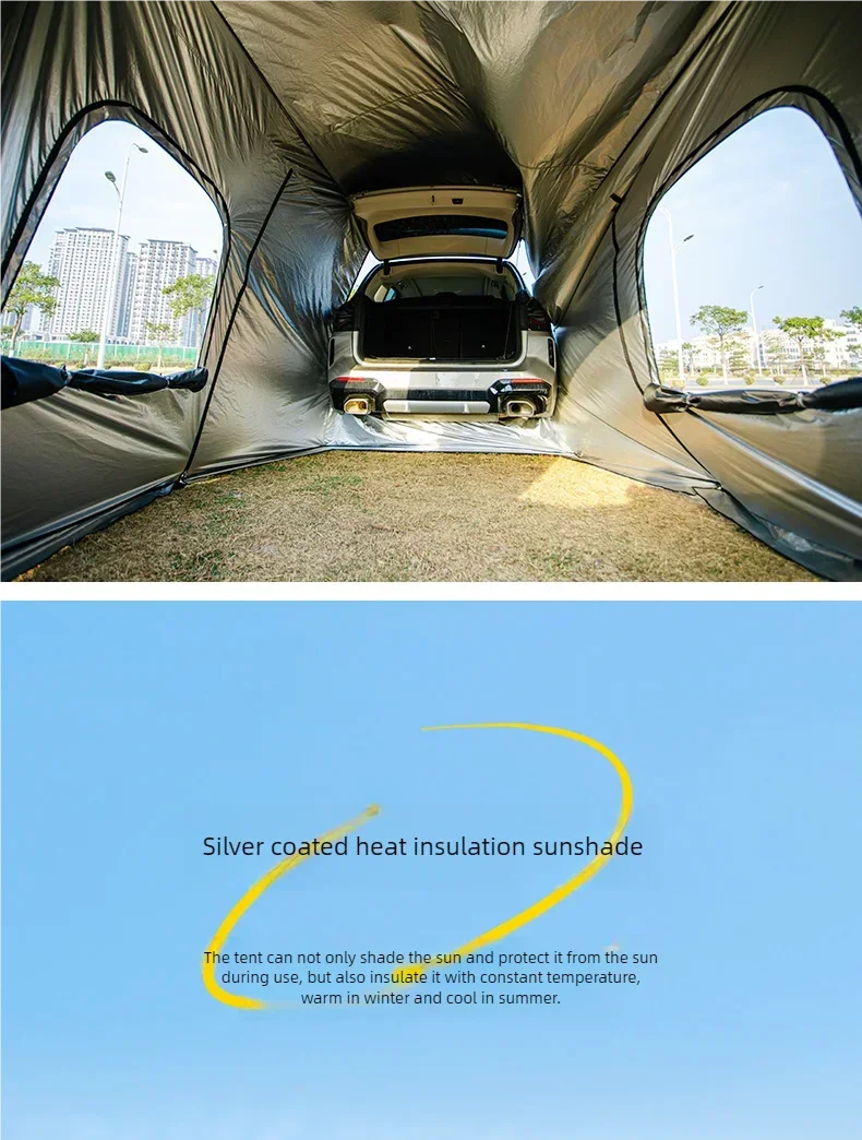 Universal SUV Camping Tent with Spacious Awning Waterproof Car Tent Easy Setup for Backpacking Traveling  Outdoors Car tail tent